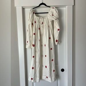 Free People Emory Embroidered Midi Dress XSmall